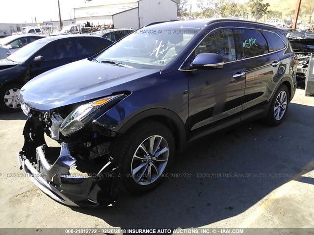 KM8SN4HF9HU230632 - 2017 HYUNDAI SANTA FE SE/LIMITED BLUE photo 2