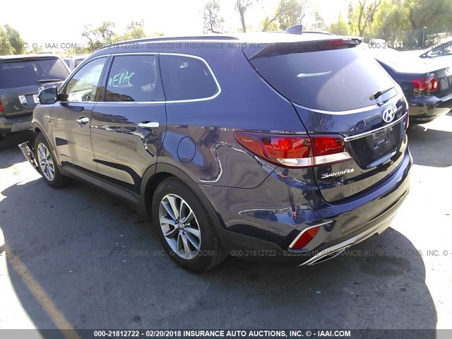 KM8SN4HF9HU230632 - 2017 HYUNDAI SANTA FE SE/LIMITED BLUE photo 3