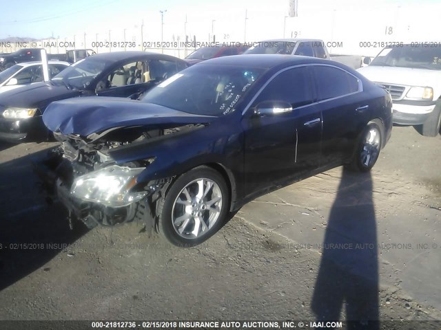 1N4AA5AP7EC438701 - 2014 NISSAN MAXIMA S/SV BLUE photo 2