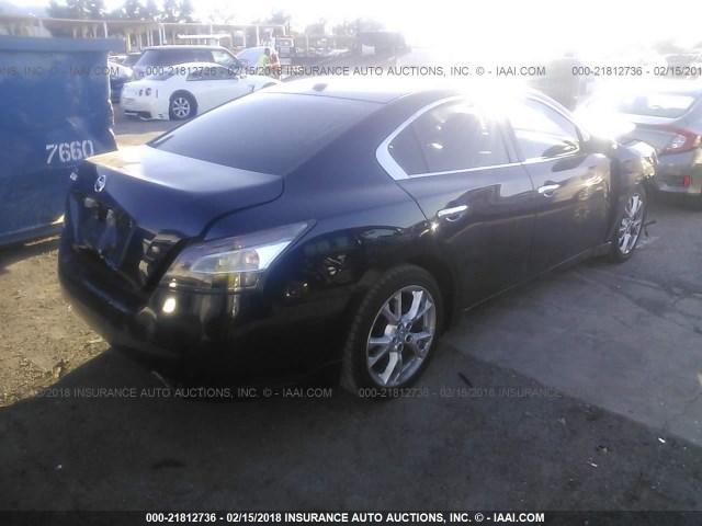 1N4AA5AP7EC438701 - 2014 NISSAN MAXIMA S/SV BLUE photo 4