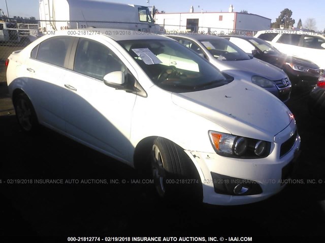 1G1JE5SB2F4115940 - 2015 CHEVROLET SONIC LTZ WHITE photo 1