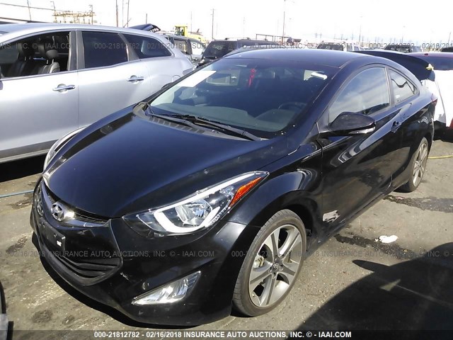 KMHDH6AH2EU028881 - 2014 HYUNDAI ELANTRA COUPE GS/SE BLACK photo 2