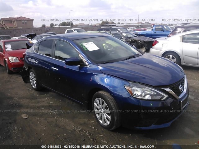 3N1AB7AP4GY298073 - 2016 NISSAN SENTRA S/SV/SR/SL BLUE photo 1