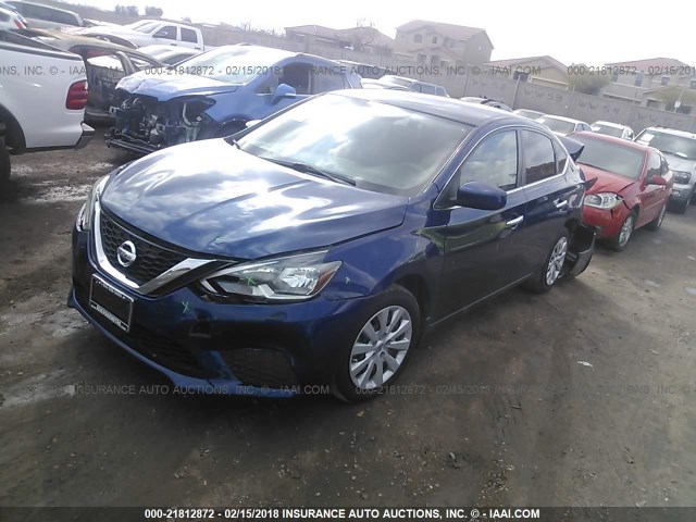 3N1AB7AP4GY298073 - 2016 NISSAN SENTRA S/SV/SR/SL BLUE photo 2