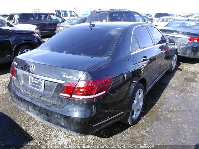 WDDHF8JB7EA932963 - 2014 MERCEDES-BENZ E 350 4MATIC BLACK photo 4