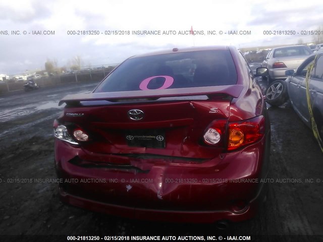 1NXBU4EE4AZ293884 - 2010 TOYOTA COROLLA S/LE/XLE RED photo 6