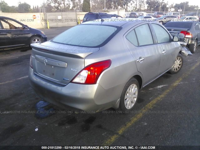 3N1CN7AP9EL877070 - 2014 NISSAN VERSA S/S PLUS/SV/SL GRAY photo 4