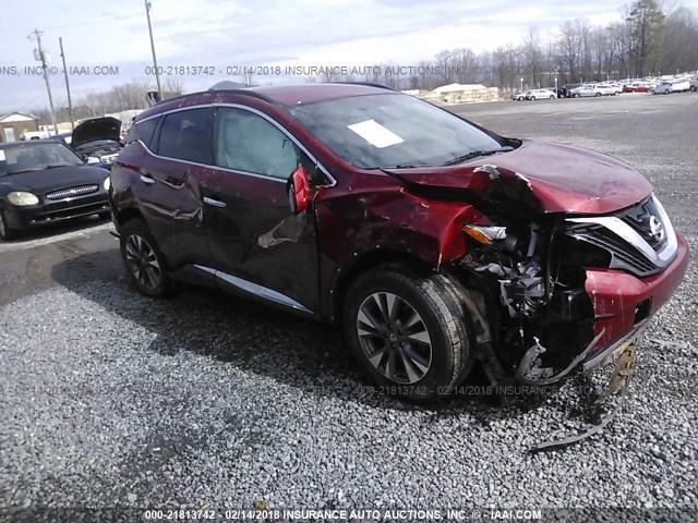 5N1AZ2MHXHN104401 - 2017 NISSAN MURANO S/SL/SV/PLATINUM MAROON photo 1