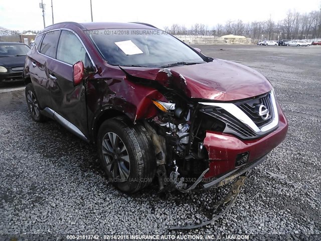 5N1AZ2MHXHN104401 - 2017 NISSAN MURANO S/SL/SV/PLATINUM MAROON photo 6