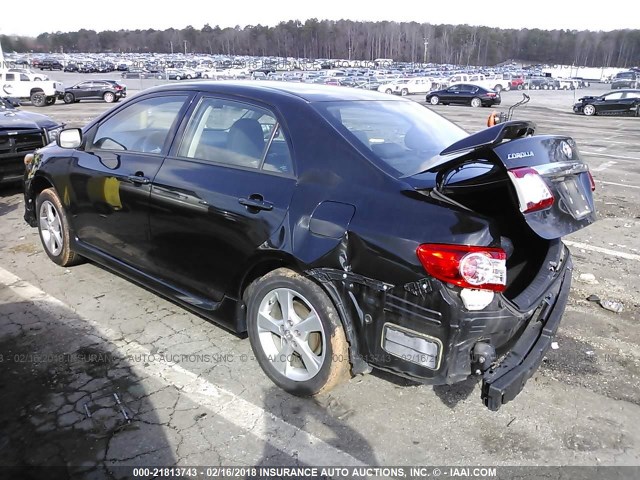 2T1BU4EE9CC776162 - 2012 TOYOTA COROLLA S/LE BLACK photo 3