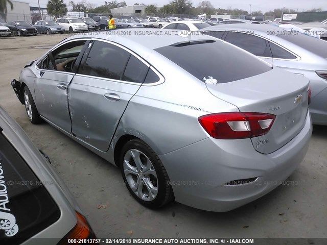 1G1BG5SM0G7309611 - 2016 CHEVROLET CRUZE PREMIER SILVER photo 3