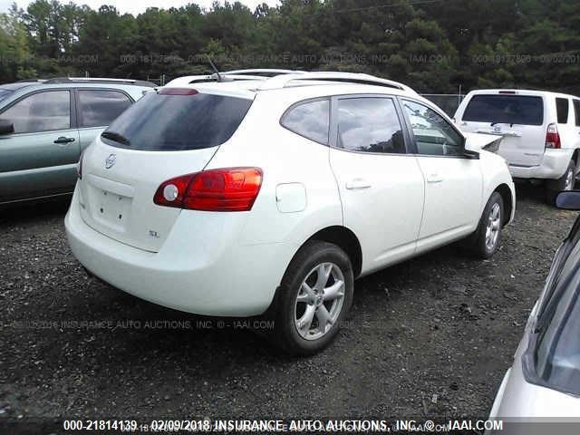 JN8AS58T08W300063 - 2008 NISSAN ROGUE S/SL WHITE photo 4