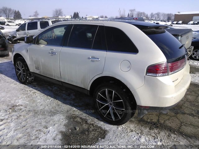 2LMDU88C48BJ39061 - 2008 LINCOLN MKX WHITE photo 3