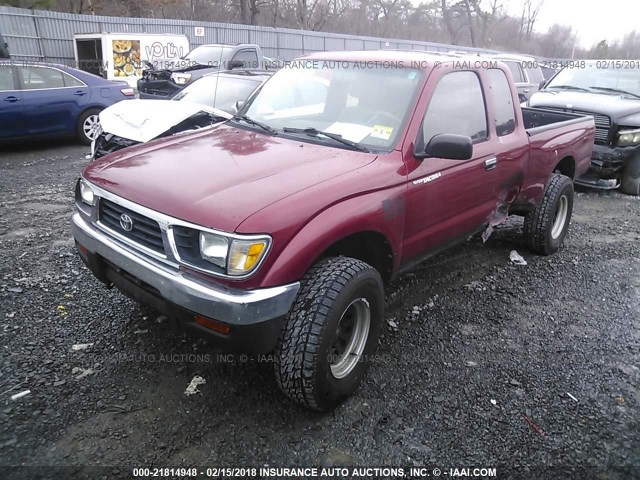 4TAWM72N2TZ106834 - 1996 TOYOTA TACOMA XTRACAB RED photo 2