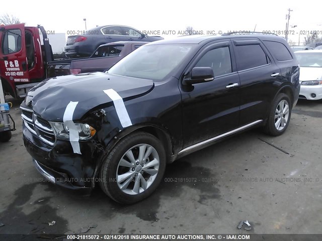 1C4RDHDG1DC679279 - 2013 DODGE DURANGO CREW BLACK photo 2