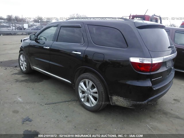 1C4RDHDG1DC679279 - 2013 DODGE DURANGO CREW BLACK photo 3