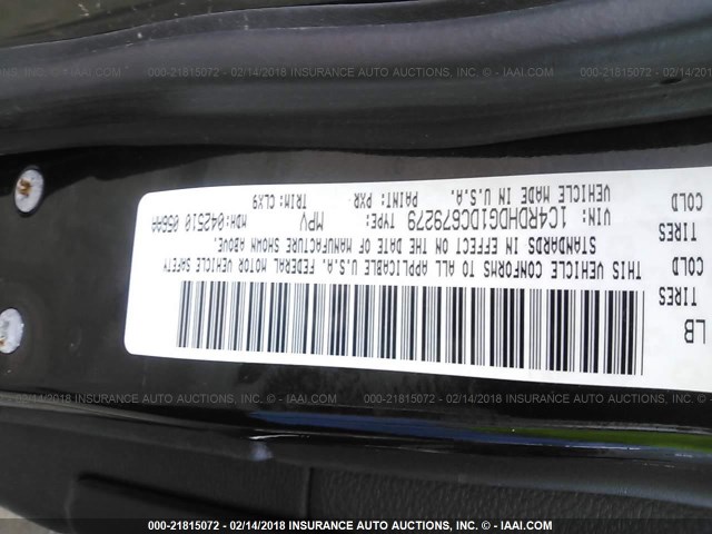 1C4RDHDG1DC679279 - 2013 DODGE DURANGO CREW BLACK photo 9