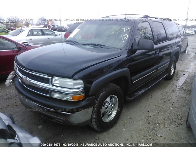 1GNFK16Z52J203387 - 2002 CHEVROLET SUBURBAN K1500 BLACK photo 2