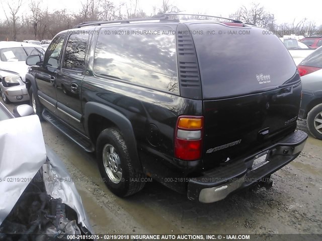 1GNFK16Z52J203387 - 2002 CHEVROLET SUBURBAN K1500 BLACK photo 3