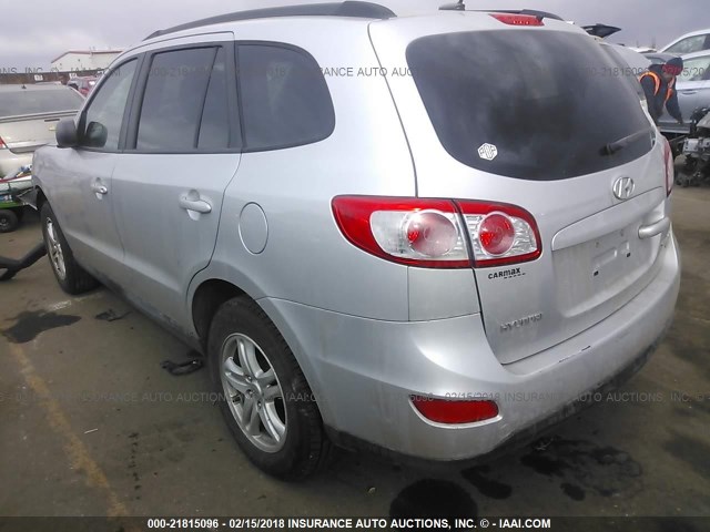 5XYZGDAB0BG070198 - 2011 HYUNDAI SANTA FE GLS SILVER photo 3