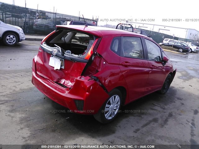 JHMGK5H58GX018669 - 2016 HONDA FIT LX RED photo 4