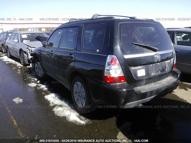 JF1SG636X8H708539 - 2008 SUBARU FORESTER 2.5X BLACK photo 3