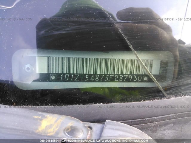 1G1ZT54875F287930 - 2005 CHEVROLET MALIBU LS 银色 照片 9