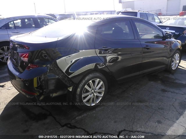 KMHDH4AE3EU085908 - 2014 HYUNDAI ELANTRA SE/SPORT/LIMITED BLACK photo 4