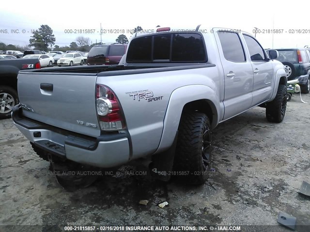 3TMLU4EN9AM054604 - 2010 TOYOTA TACOMA DOUBLE CAB ვერცხლისფერი ფოტო 4