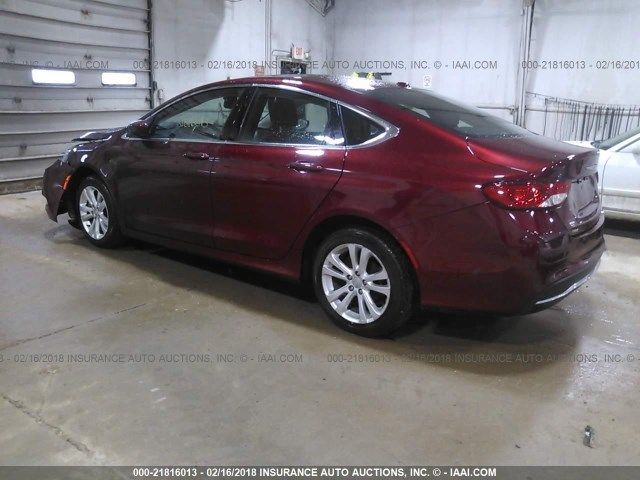 1C3CCCABXFN746039 - 2015 CHRYSLER 200 LIMITED RED photo 3