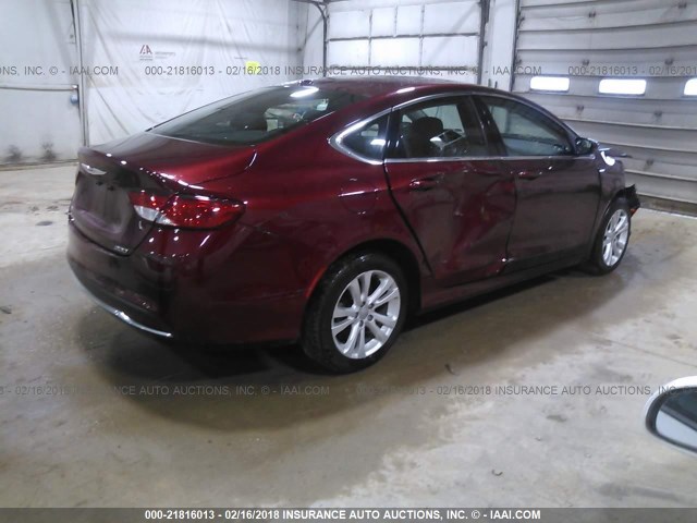 1C3CCCABXFN746039 - 2015 CHRYSLER 200 LIMITED RED photo 4