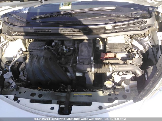 3N1CE2CP1EL390445 - 2014 NISSAN VERSA NOTE S/S PLUS/SV/SL WHITE photo 10