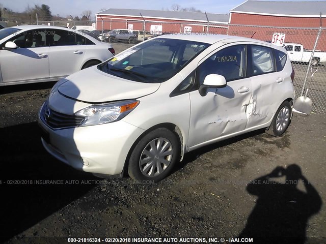 3N1CE2CP1EL390445 - 2014 NISSAN VERSA NOTE S/S PLUS/SV/SL WHITE photo 2