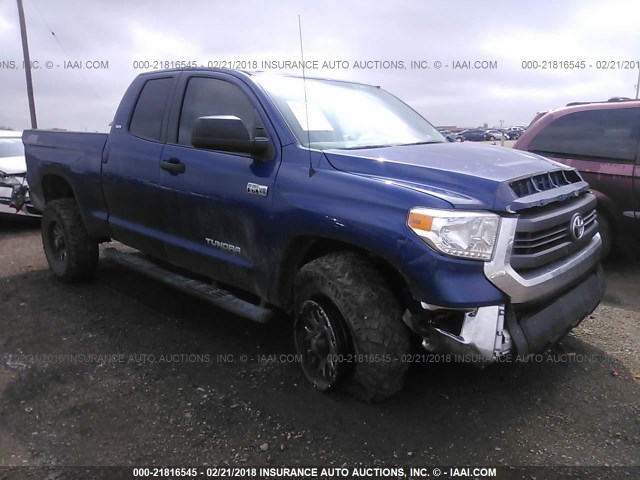 5TFUW5F17FX459118 - 2015 TOYOTA TUNDRA DOUBLE CAB SR/SR5 BLUE photo 1