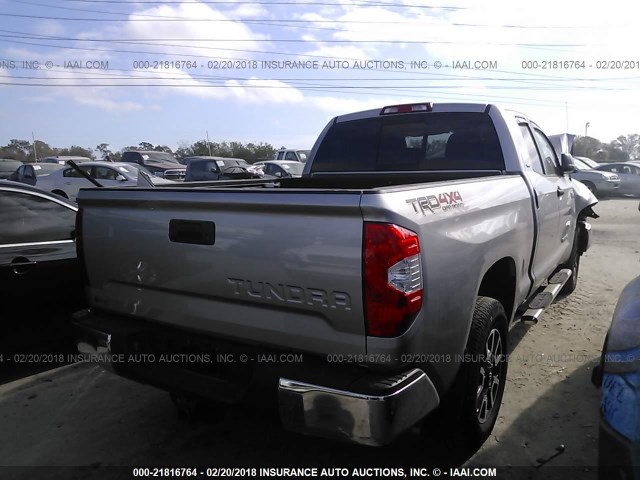 5TFUY5F16GX507039 - 2016 TOYOTA TUNDRA DOUBLE CAB SR/SR5 SILVER photo 4