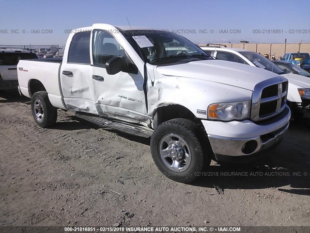 3D7KS28D55G832691 - 2005 DODGE RAM 2500 ST/SLT WHITE photo 1