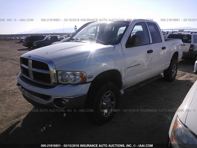 3D7KS28D55G832691 - 2005 DODGE RAM 2500 ST/SLT WHITE photo 2