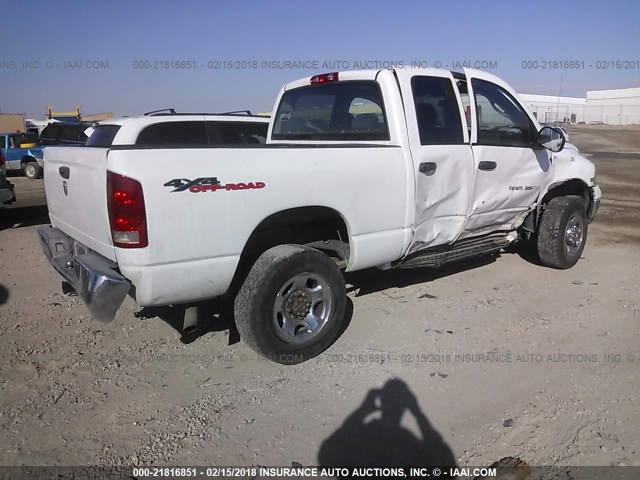 3D7KS28D55G832691 - 2005 DODGE RAM 2500 ST/SLT WHITE photo 4