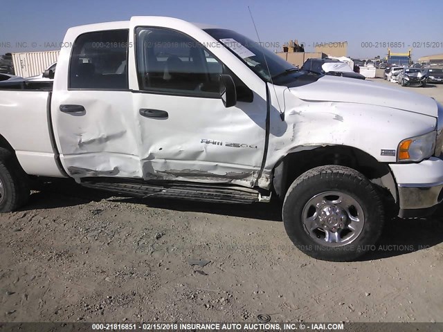 3D7KS28D55G832691 - 2005 DODGE RAM 2500 ST/SLT WHITE photo 6