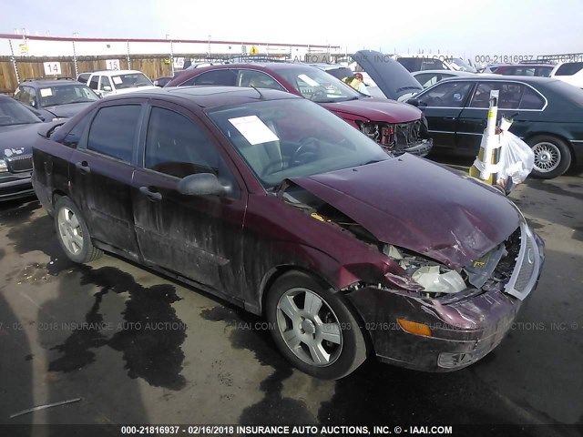1FAHP34NX7W357494 - 2007 FORD FOCUS ZX4/S/SE/SES 勃艮第红 照片 1