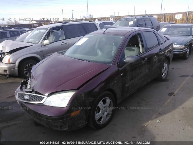 1FAHP34NX7W357494 - 2007 FORD FOCUS ZX4/S/SE/SES BURGUNDY photo 2