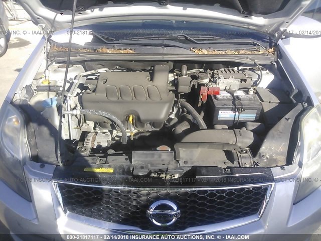 3N1AB6AP2CL672021 - 2012 NISSAN SENTRA 2.0/2.0S/SR/2.0SL SILVER photo 10