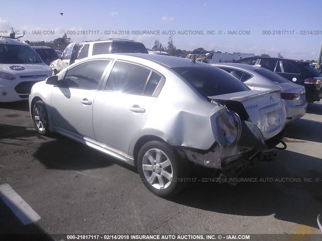 3N1AB6AP2CL672021 - 2012 NISSAN SENTRA 2.0/2.0S/SR/2.0SL SILVER photo 3