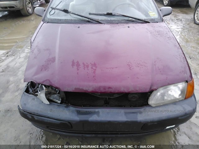 JT2AC52L5T0142325 - 1996 TOYOTA TERCEL STD/DX MAROON photo 10