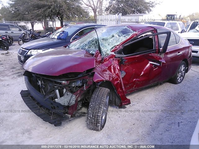 3N1AB7APXDL775579 - 2013 NISSAN SENTRA S/SV/SR/SL RED photo 2