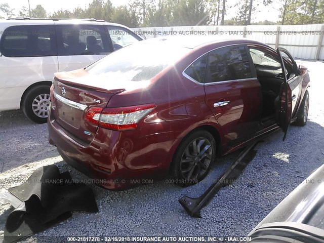 3N1AB7APXDL775579 - 2013 NISSAN SENTRA S/SV/SR/SL RED photo 4