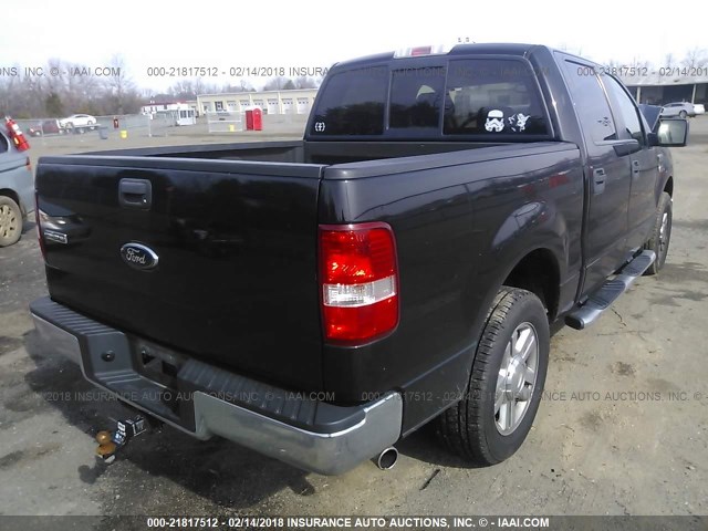 1FTRW12W98KE95294 - 2008 FORD F150 SUPERCREW BLACK photo 4