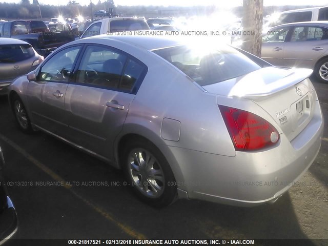 1N4BA41E67C830309 - 2007 NISSAN MAXIMA SE/SL SILVER photo 3