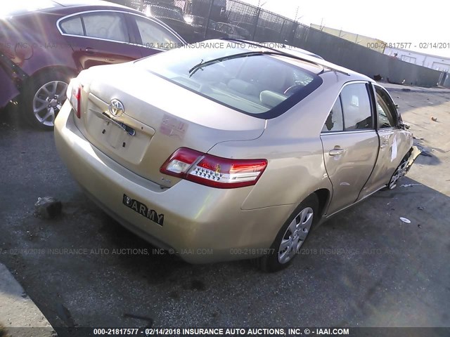 4T1BF3EK3AU109884 - 2010 TOYOTA CAMRY SE/LE/XLE GOLD photo 4