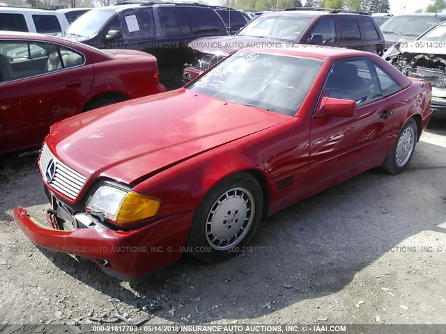 WDBFA66E6LF009539 - 1990 MERCEDES-BENZ 500 SL RED photo 2